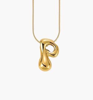 Golden Glow Bubble Letter Necklace - P