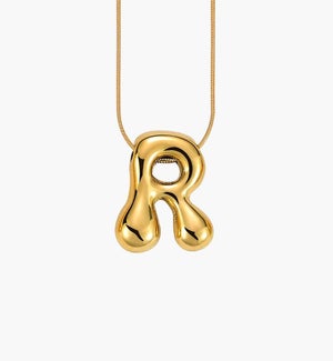 Golden Glow Bubble Letter Necklace - R