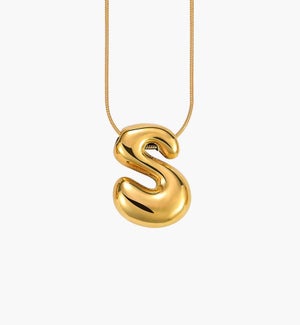 Golden Glow Bubble Letter Necklace - S