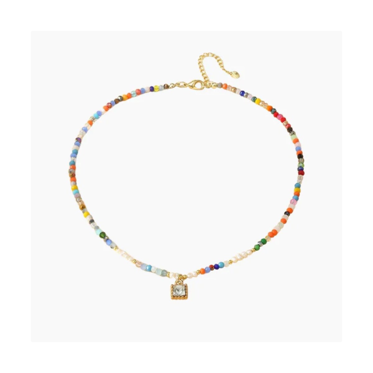 Rainbow Frost Crystal Choker Necklace
