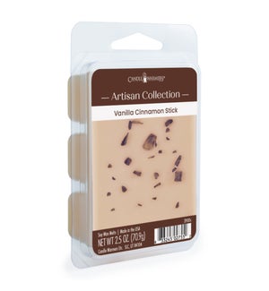 Artisan Wax Melts 2.5 oz - Vanilla Cinnamon Stick - Cinnamon, Sugar, Vanilla