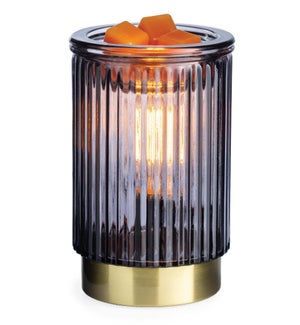 Vintage Bulb Fragrance Warmer - Black Fluted Glass