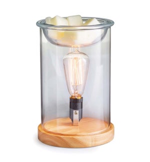Vintage Bulb Illumination Fragrance Warmer - Wood and Glass