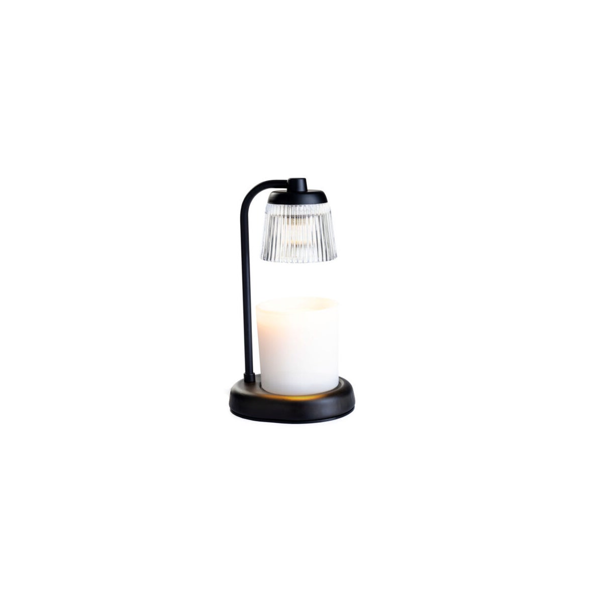 Fluted Glass Lamp Candle Warmer - Black
