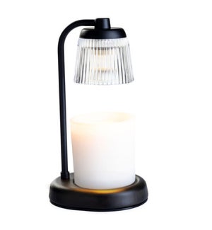 Fluted Glass Lamp Candle Warmer - Black