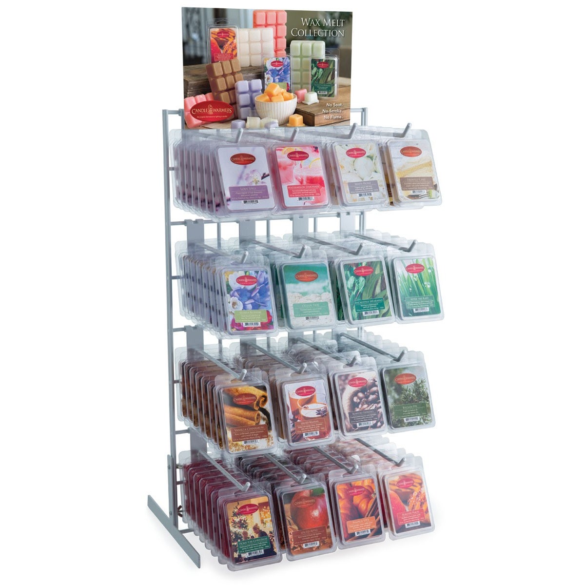 Display - White Wire Wax Melt and Pluggable Display - Holds 96 2.5 oz Wax Melts or 42 2.5 oz Wax Mel