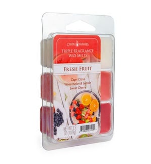 Triple Fragrance Wax Melts - Fresh Fruit - Capri Citrus, Watermelon And Lemon, Sweet Cherry