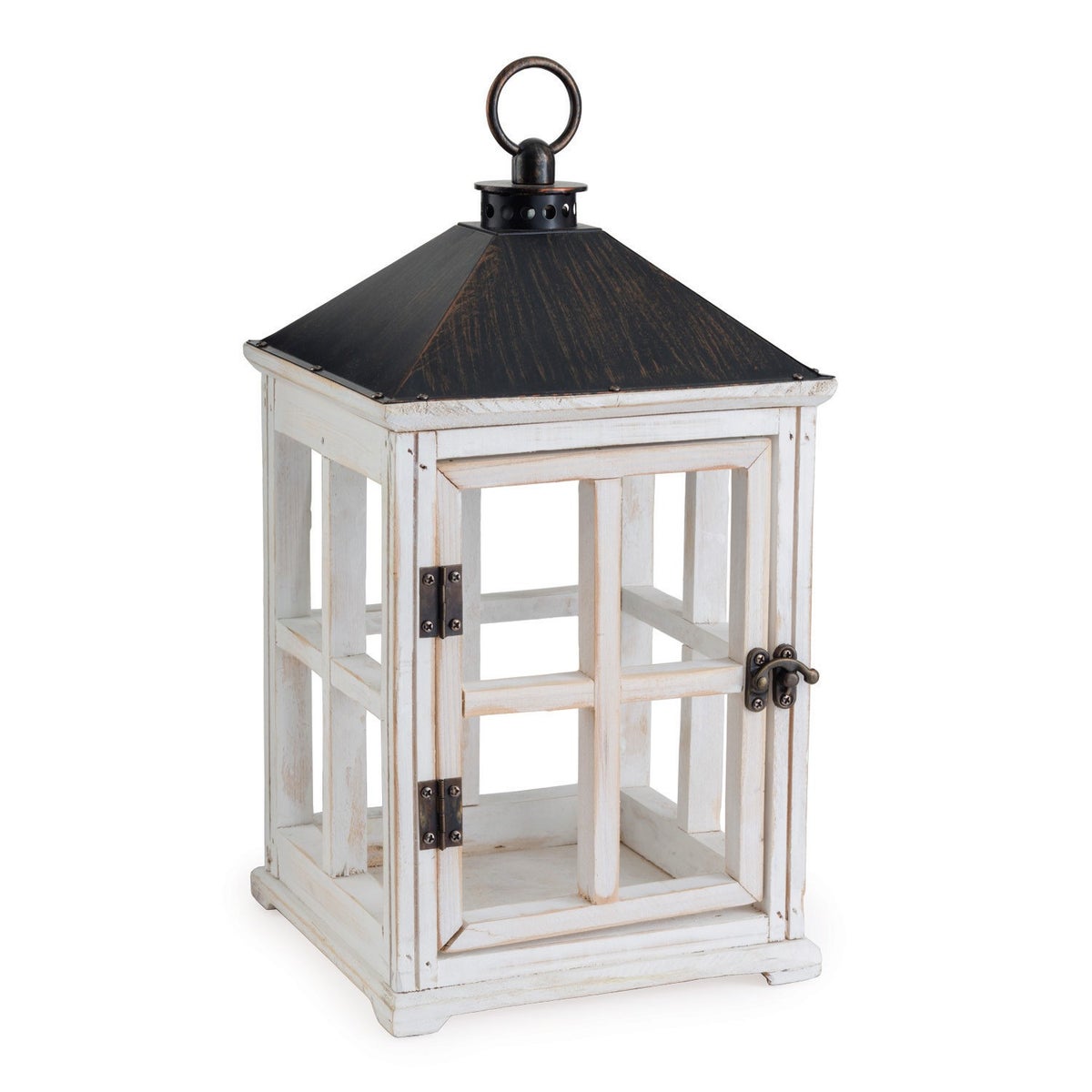 Wooden Lantern Candle Warmer - Weathered White