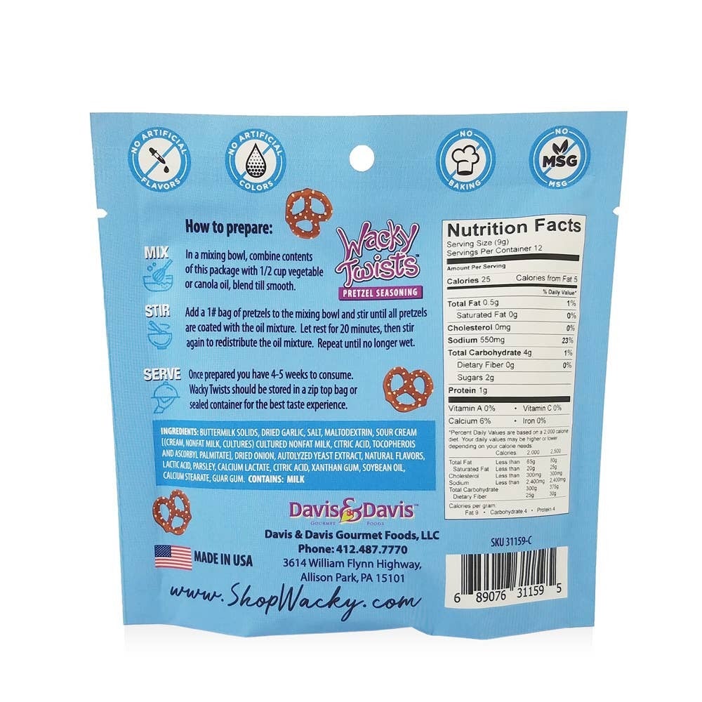 Buttermilk Ranch Wacky Twists Pretzel Seasoning wacky twists