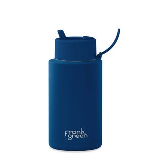 34oz Grip Finish Reusable Bottle - Flip Straw Lid Deep Ocean