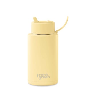 34oz Reusable Bottle - Flip Straw Lid Buttermilk