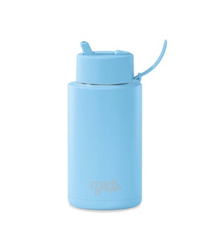 34oz Reusable Bottle - Flip Straw Lid Sky Blue