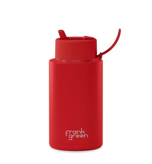 34oz Reusable Bottle - Flip Straw Lid Atomic Red