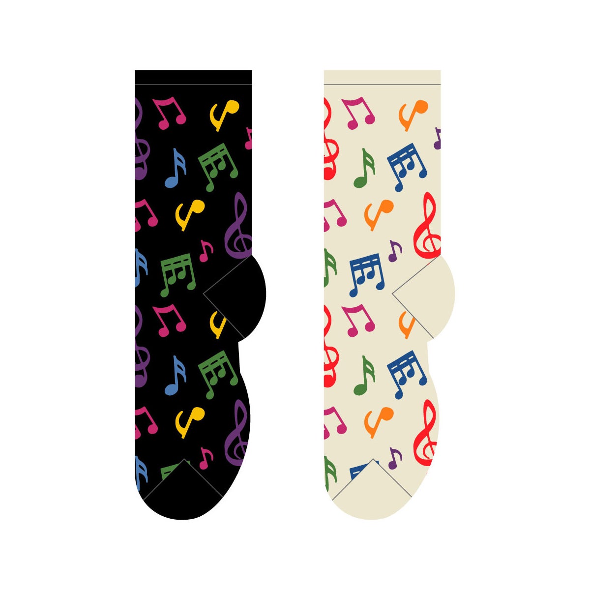 Music Notes - 6 pairs each of 2 colours