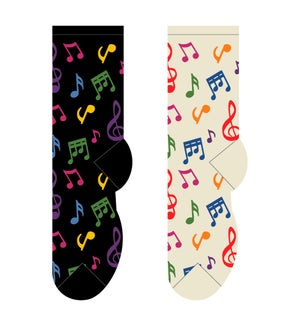 Music Notes - 3 pairs each of 2 colours