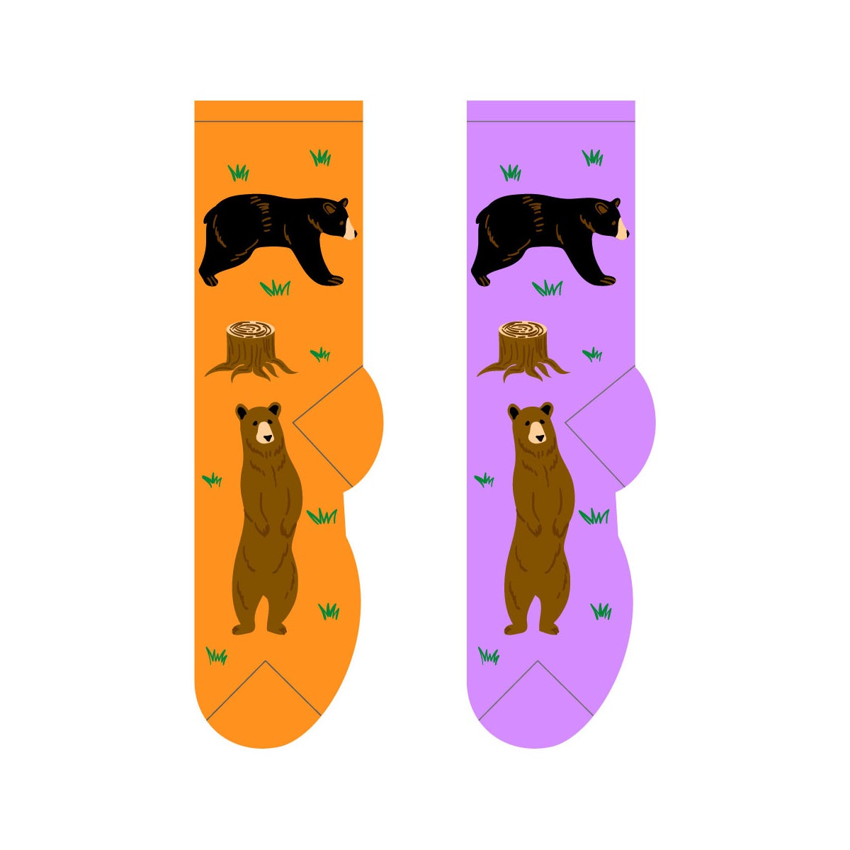 Black Bear - 6 pairs each of 2 colours
