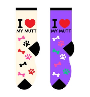 I Love My Mutt - 3 pairs each of 2 colours