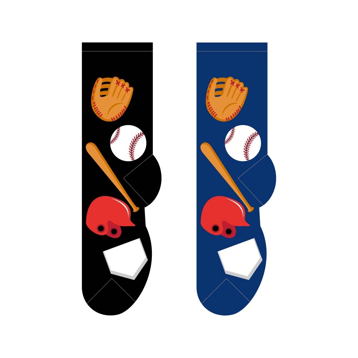 Baseball - 6 pairs each of 2 colours