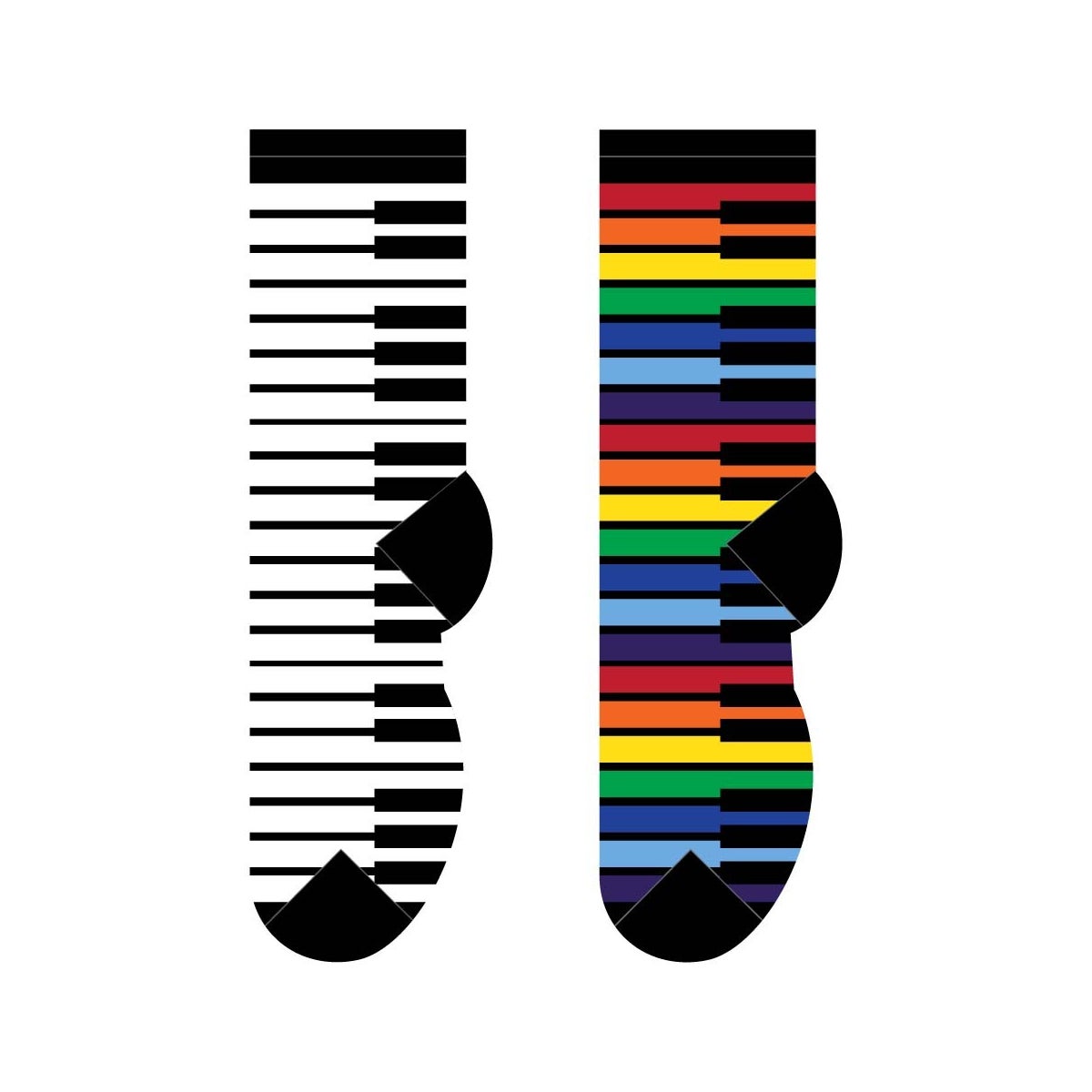 Piano Keys - 6 pairs each of 2 colours