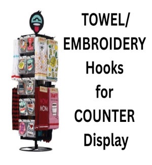 1-side TOWEL/EMBROIDERY Hooks for COUNTER Display