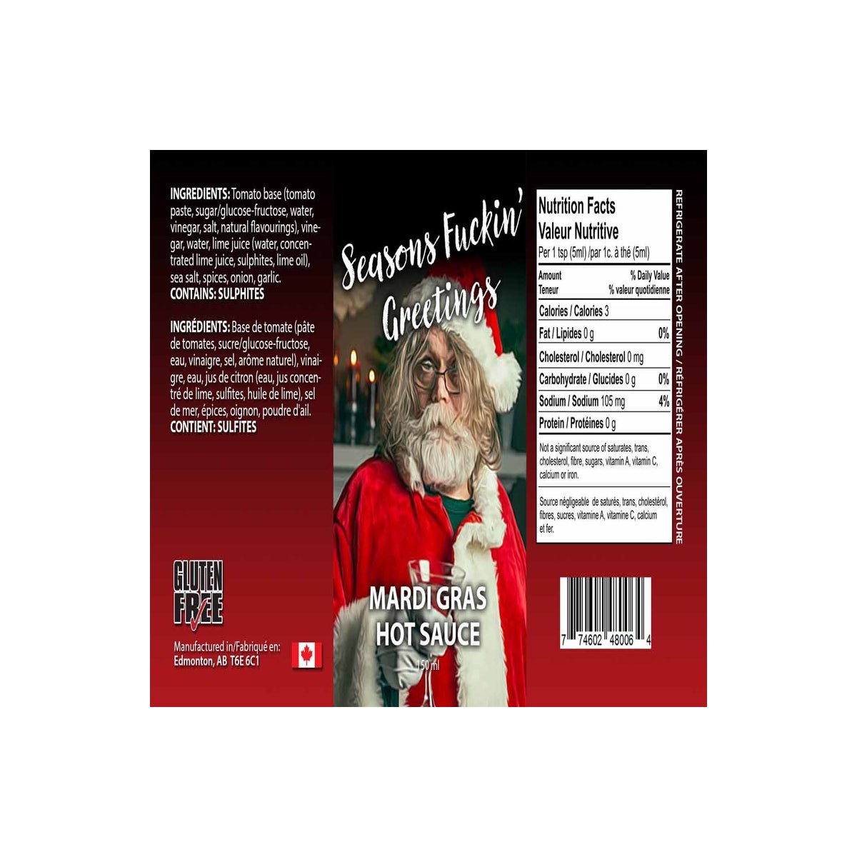 Seasons Fuckin Greetings Mardi Gras Hot Sauce