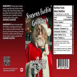 Seasons Fuckin Greetings Mardi Gras Hot Sauce