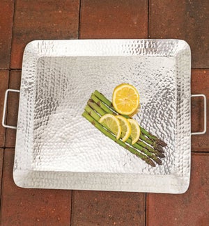 Classic Hammered Smooth Tray With Handles