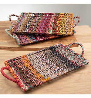 Colored Jute Trays Set of 3