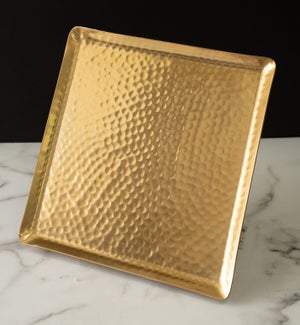 Gold Gilded Square Hammered Tray