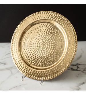 Gilded Hammered Charger, 13 in