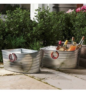 Colored Jute Handle Boat Tubs, 18 in