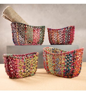 Colored Jute Baskets Set of 4