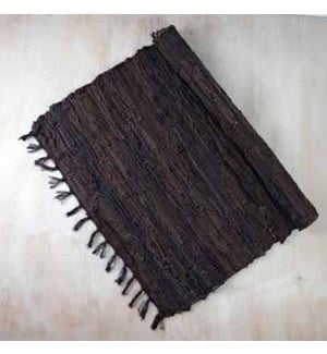Leather Dark Brown Rug