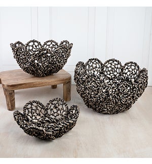 Denim Woven Flower Basket, Set of 3, 11, 14, 16 in