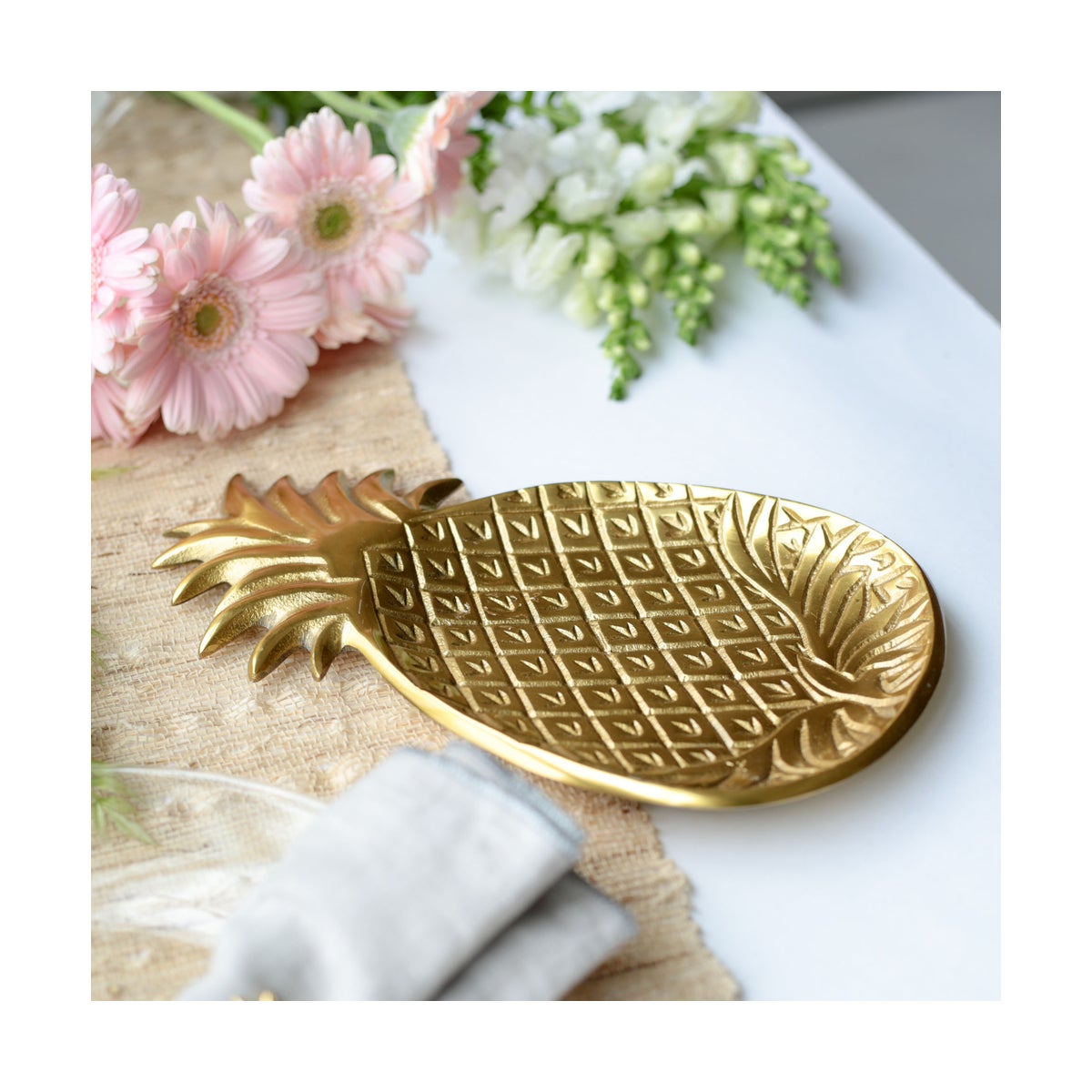 Gold Pineapple Shaped Tray