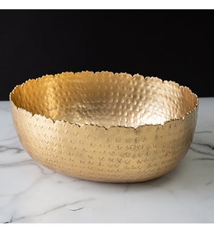 Gold Hammered Bowl, 12 in