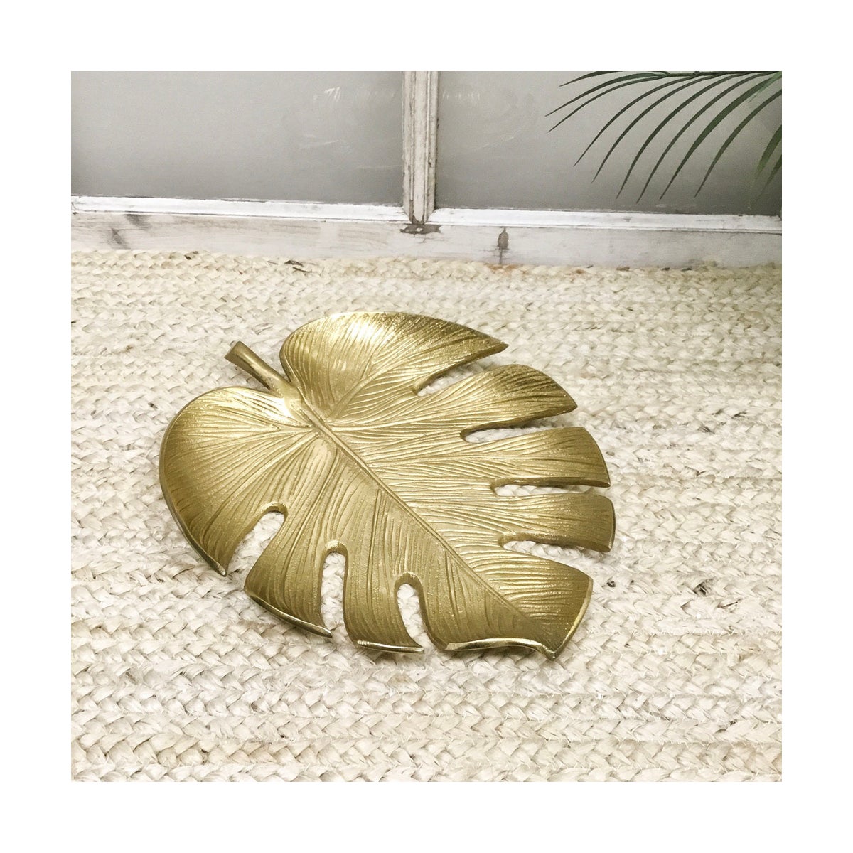 Gold Glided Tropical Leaf Tray