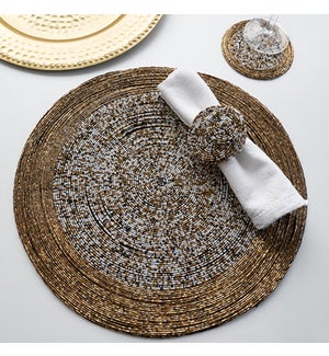 Beaded Gold and White Placemat