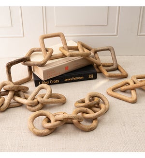 Wood Chain Sculpture Asst 4