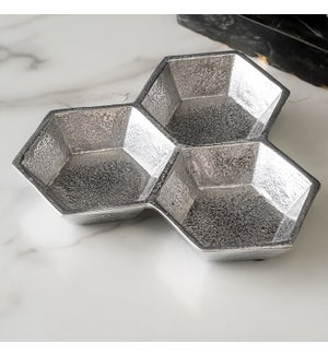 3-Section Textured Aluminum Honeycomb Bowls