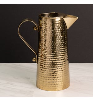 Gold Hammered Pitcher Sm, 5x10 in