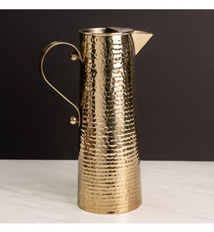 Gold Hammered Pitcher Lg, 5x13 in