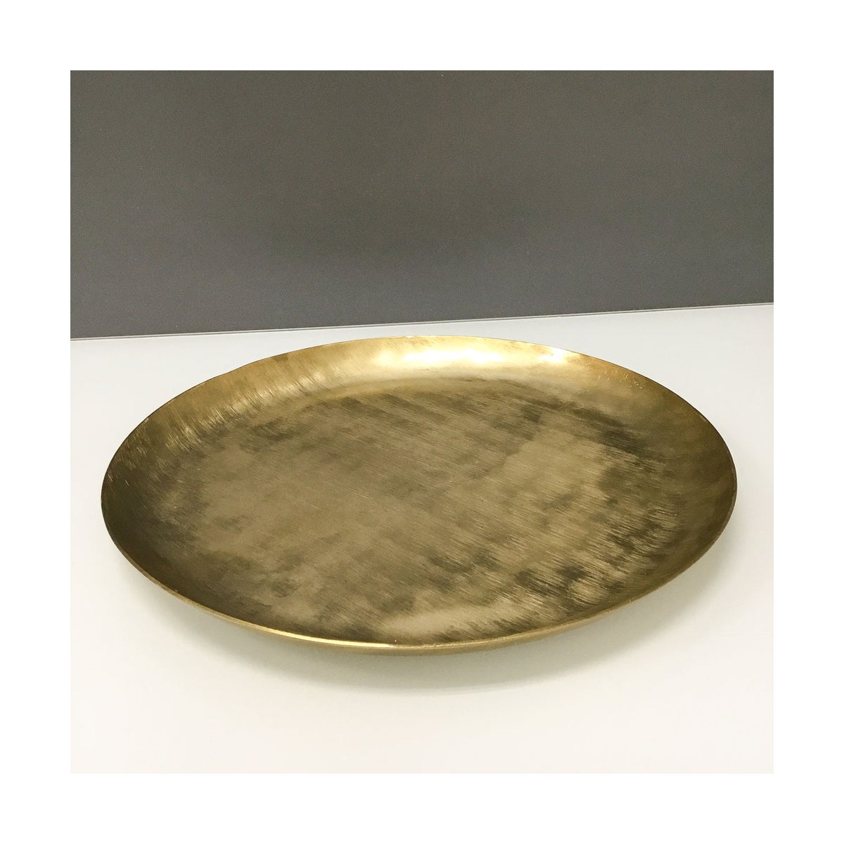 Gold Stainless Steel Round Textured Tray