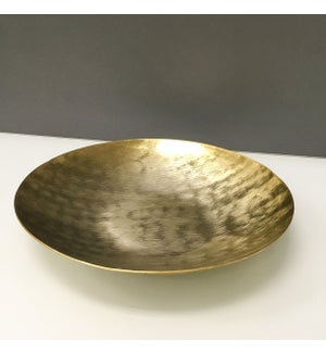 Gold Stainless Steel Round Shallow Textured Bowl