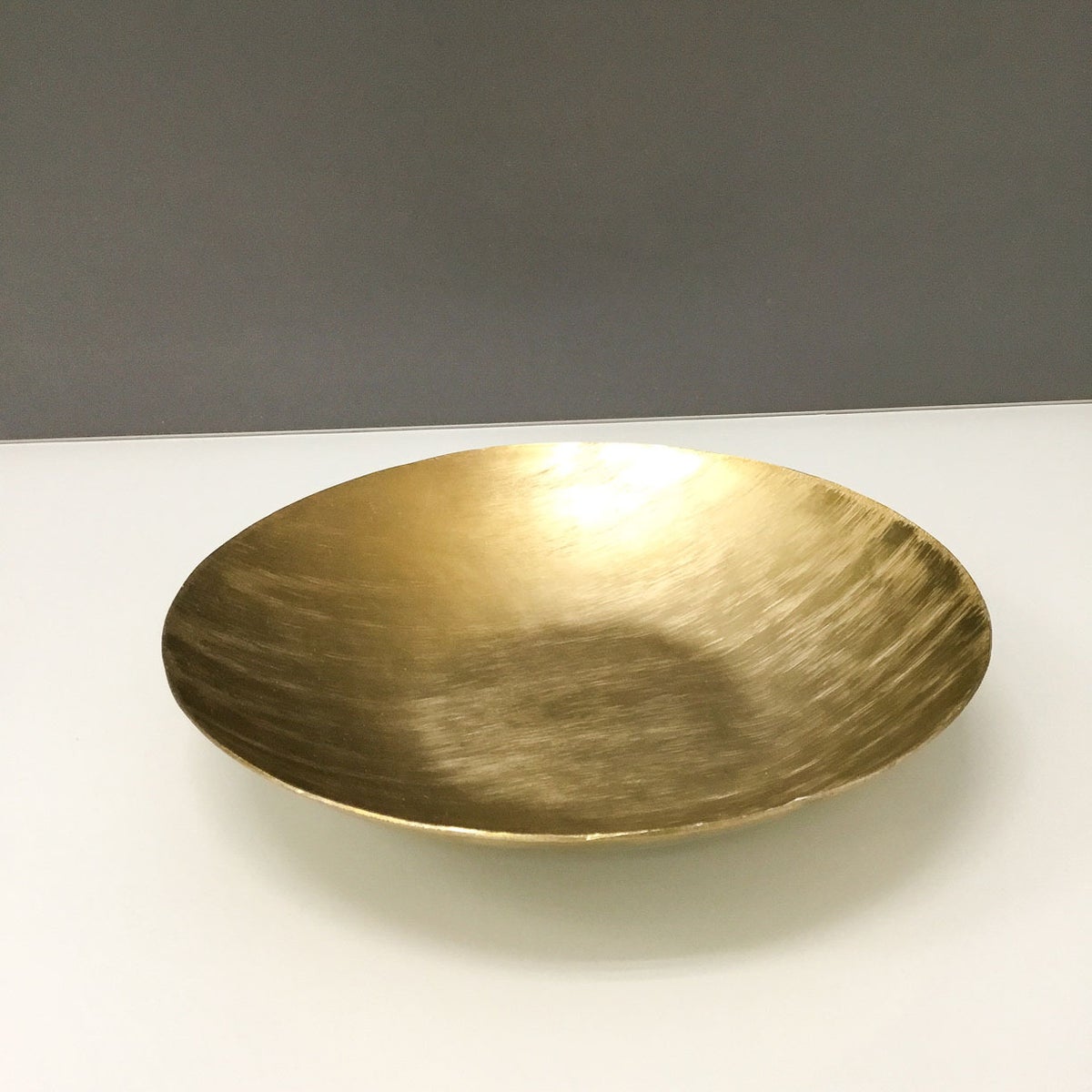 Gold Stainless Steel Round Shallow Textured Bowl