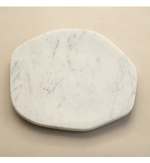 White Marble Free Form Plate Lg, 11x11 in