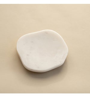 White Marble Free Form Plate S, 5x5 in
