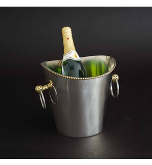 Charmant Gold Beaded Wine Cooler With Handles