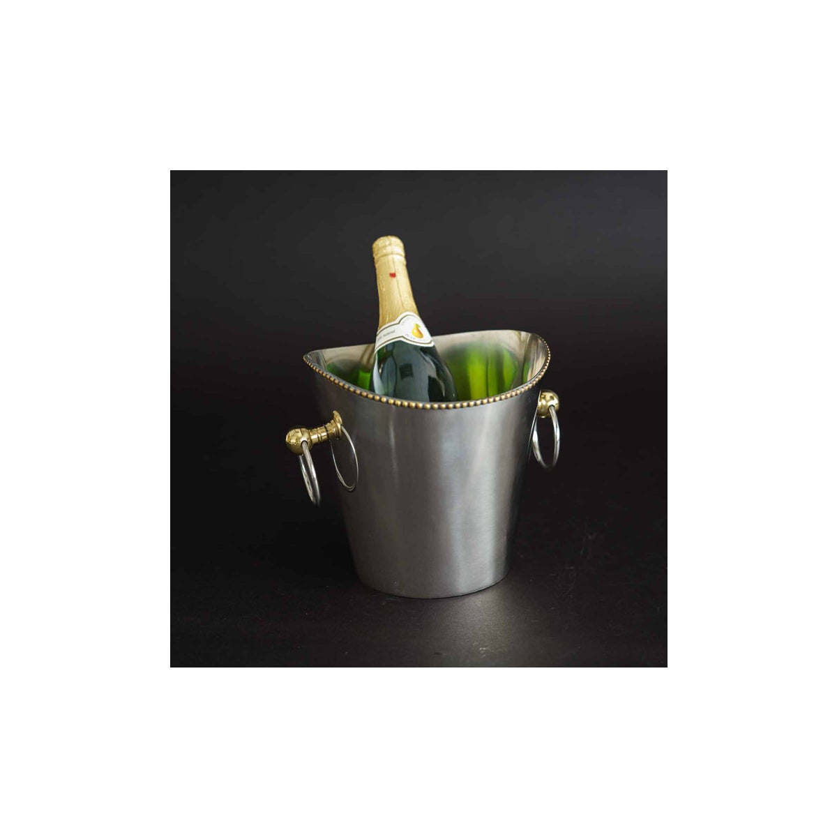 Charmant Gold Beaded Wine Cooler With Handles