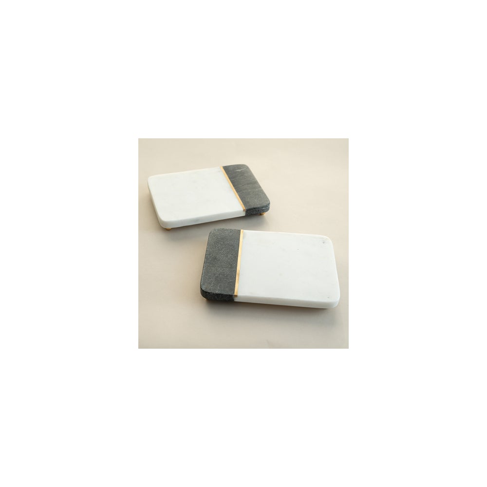 White and Black Marble Butterfly Trivets Set of 2